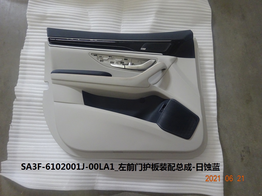 Left front door trim panel assembly - Eclipse Blue