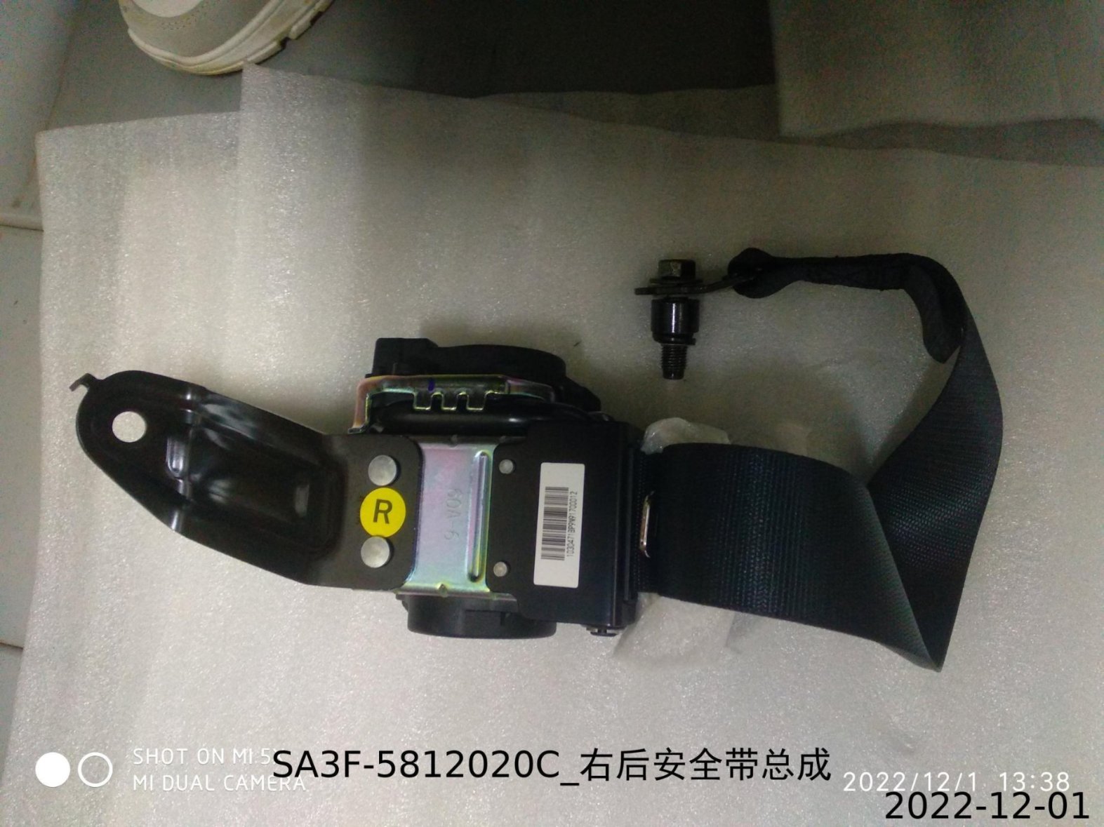 Rear Right Seat Belt Assembly