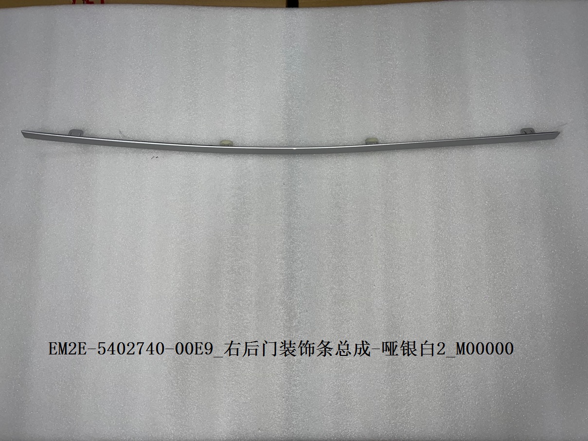 Right rear door trim strip assembly - Matte Silver White 2